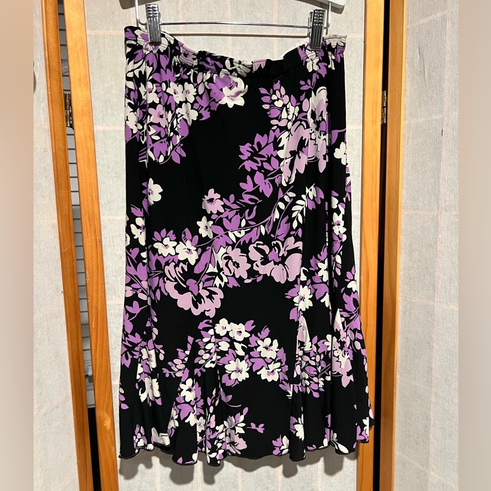 Susan Lawrence Pleated Floral Midi Skirt